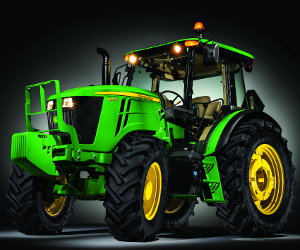 John Deere 6120E tractor.