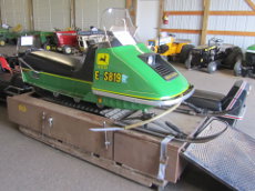 John Deere 300 snowmobile on dynamometer.