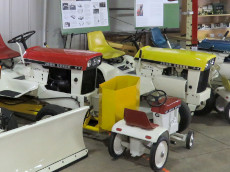 John Deere Patio Series color garden tractors.