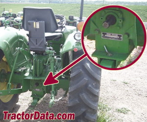 John Deere 950 serial number location