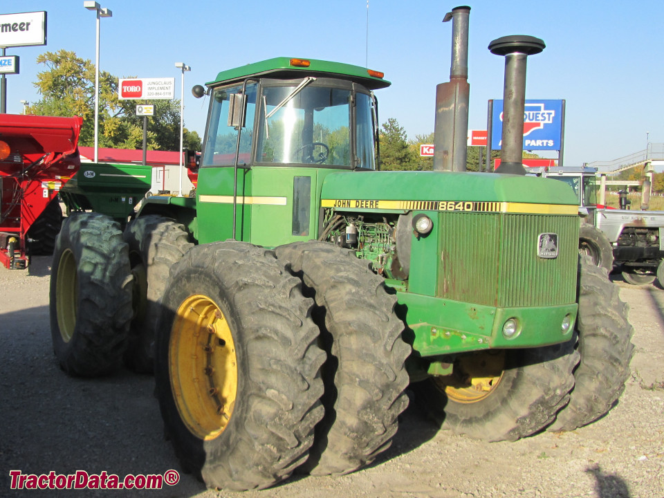 John Deere 8640 four-wheel drive tractor.