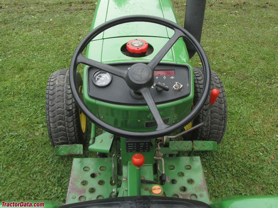 John Deere 650 operator station and controls.