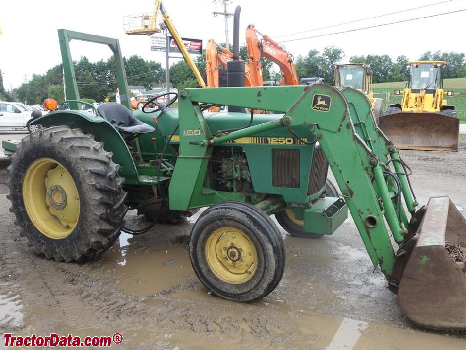 Two-wheel drive John Deere 1250 with model 100 front-end loader.