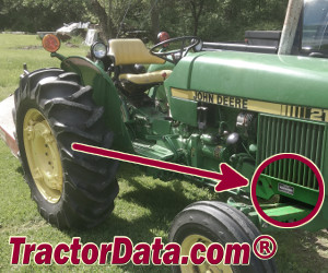 John Deere 2150 serial number location