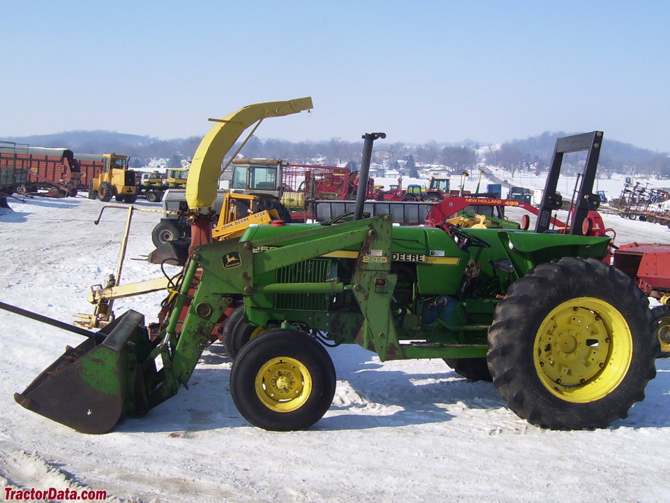 John Deere 2550 with model 240 front-end loader.