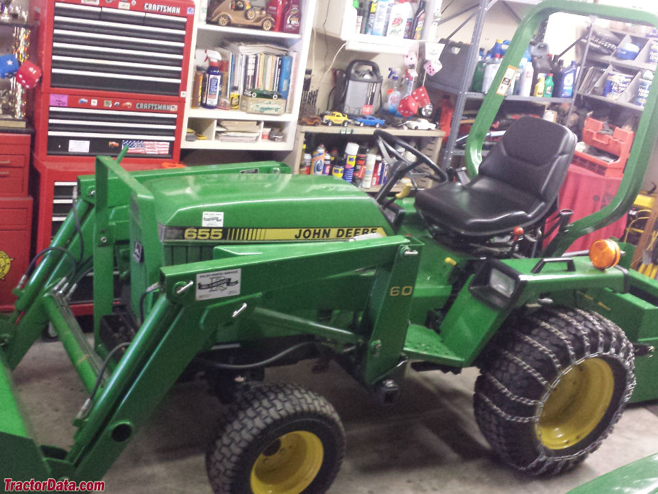 John Deere 655 with model 60 front-end loader.