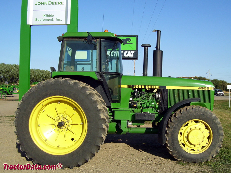 John Deere 4955 row-crop tractor, right side.