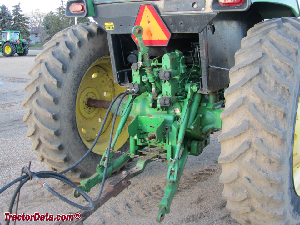 Rear view of the John Deere 4455 tractor.