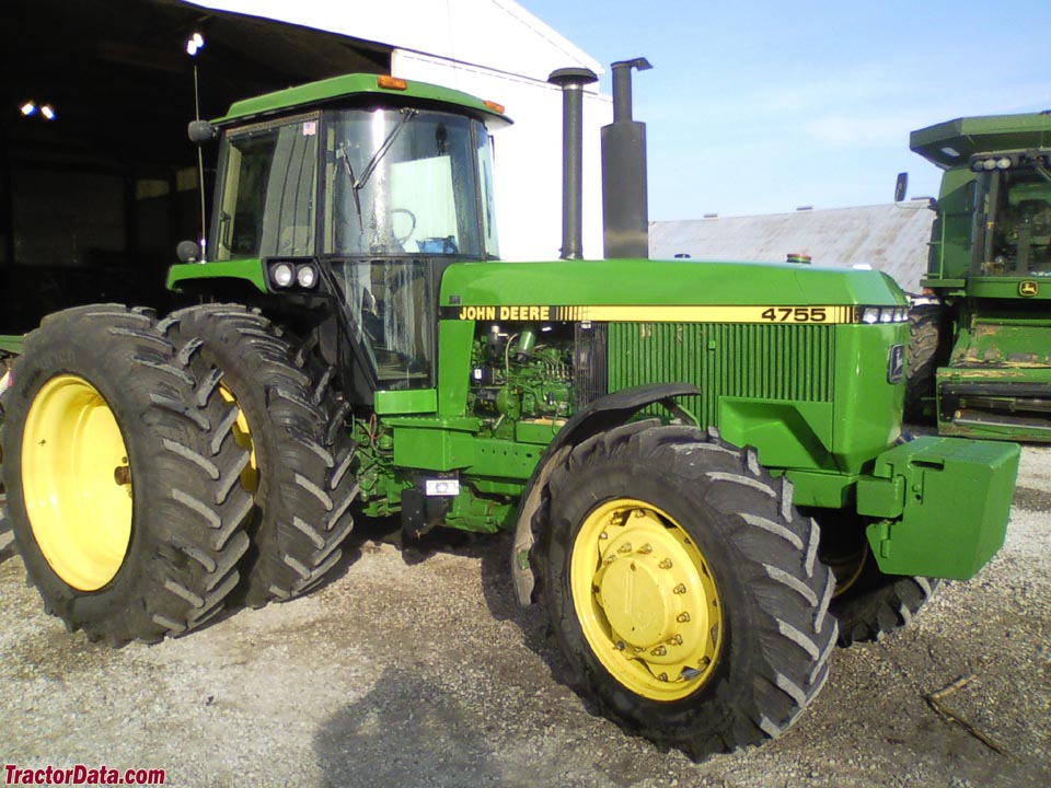 John Deere 4755 with four-wheel drive. 