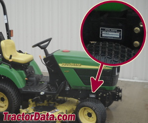 John Deere 2210 serial number location