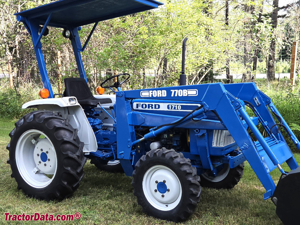 Ford 1710 with 770B front-end loader, right side.