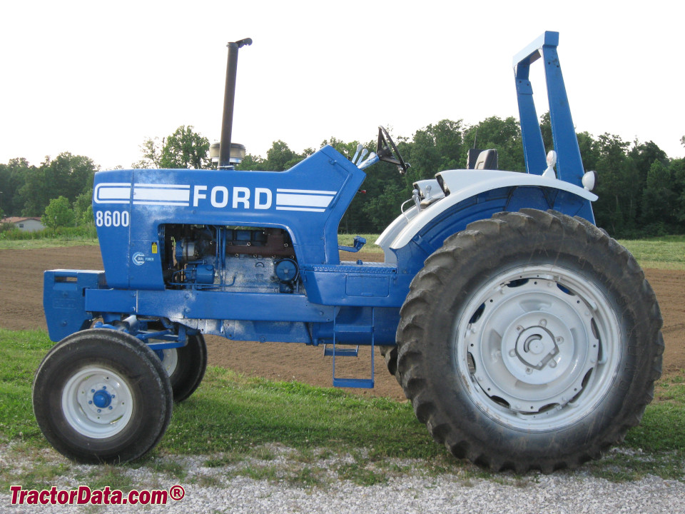Ford 8600 tractor with ROPS, left side.