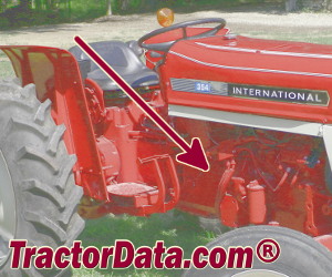 International Harvester 354 serial number location