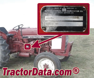 International Harvester 384 serial number location