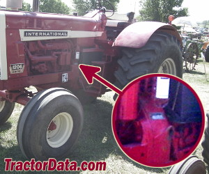 International Harvester 1206 serial number location