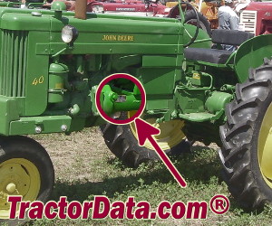 John Deere 40 serial number location