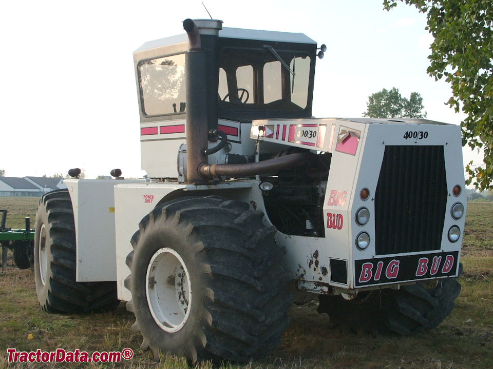 Big Bud 400/30 four-wheel drive tractor, right side.