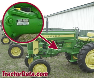 John Deere 320 serial number location