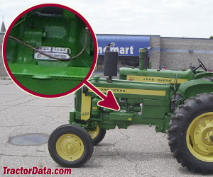 John Deere 420 serial number location