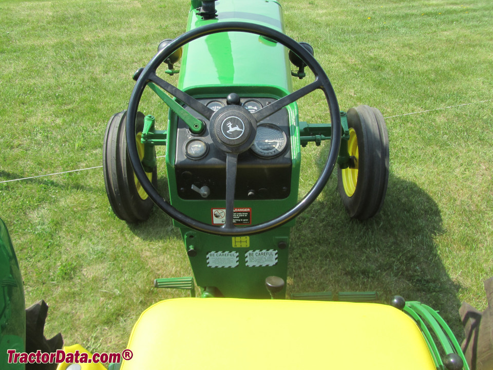 John Deere 430 operator station and controls.