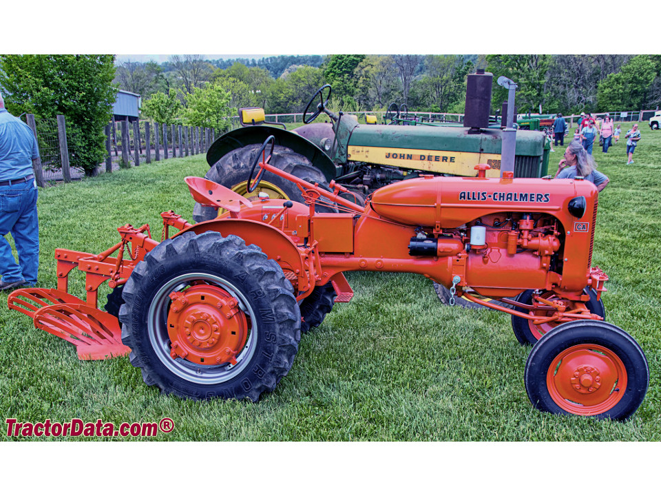 Allis-Chalmers CA with two-bottom Allis plow.