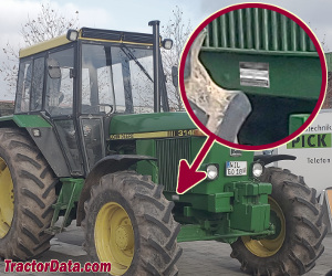 John Deere 3140 serial number location