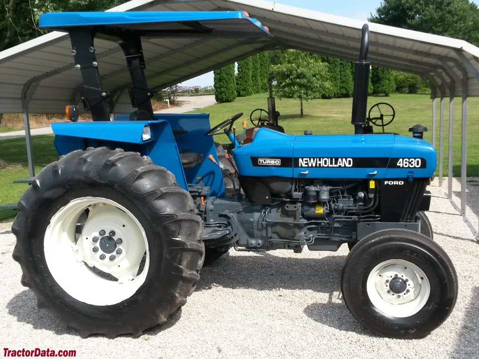 Late-model New Holland 4630 with turbocharged engine.