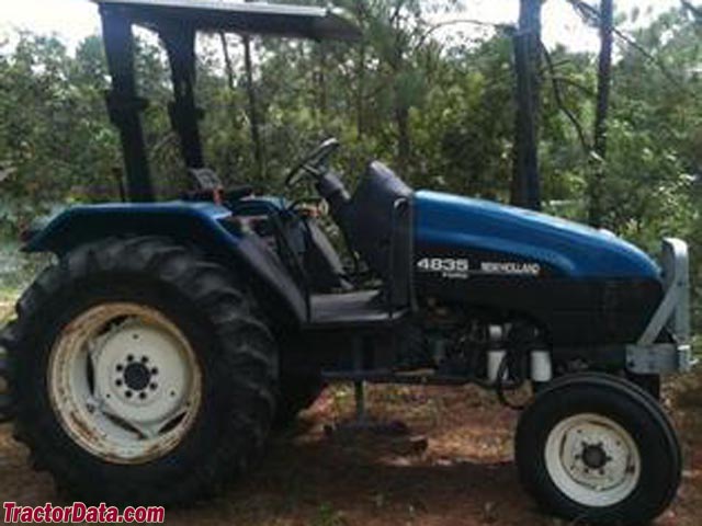 New Holland 4835 with ROPS and two-wheel drive.