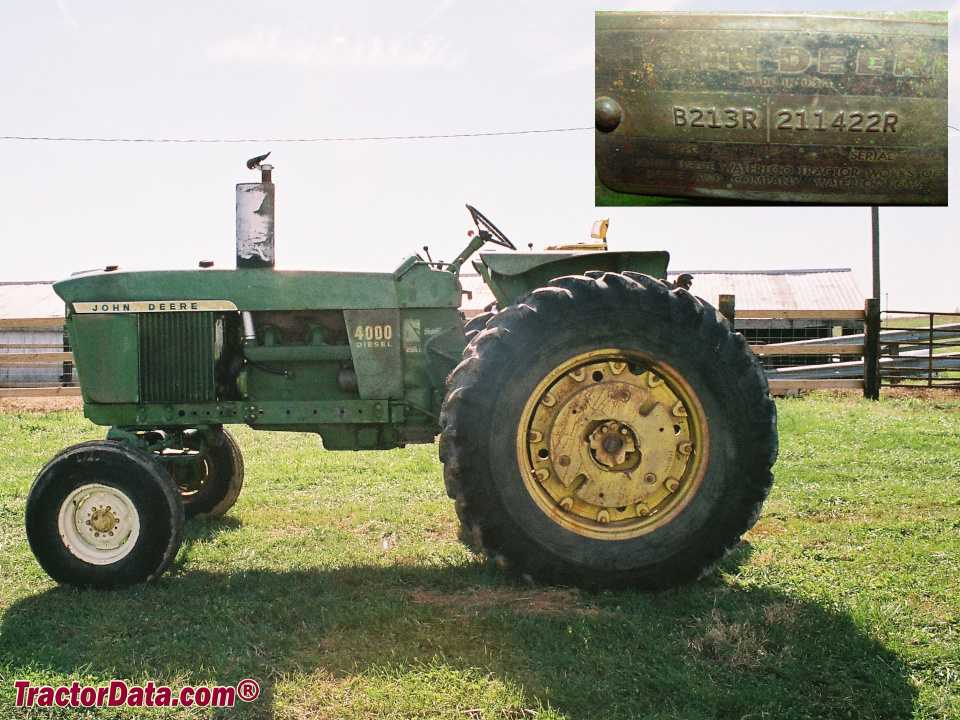 The first John Deere 4000 tractor built.