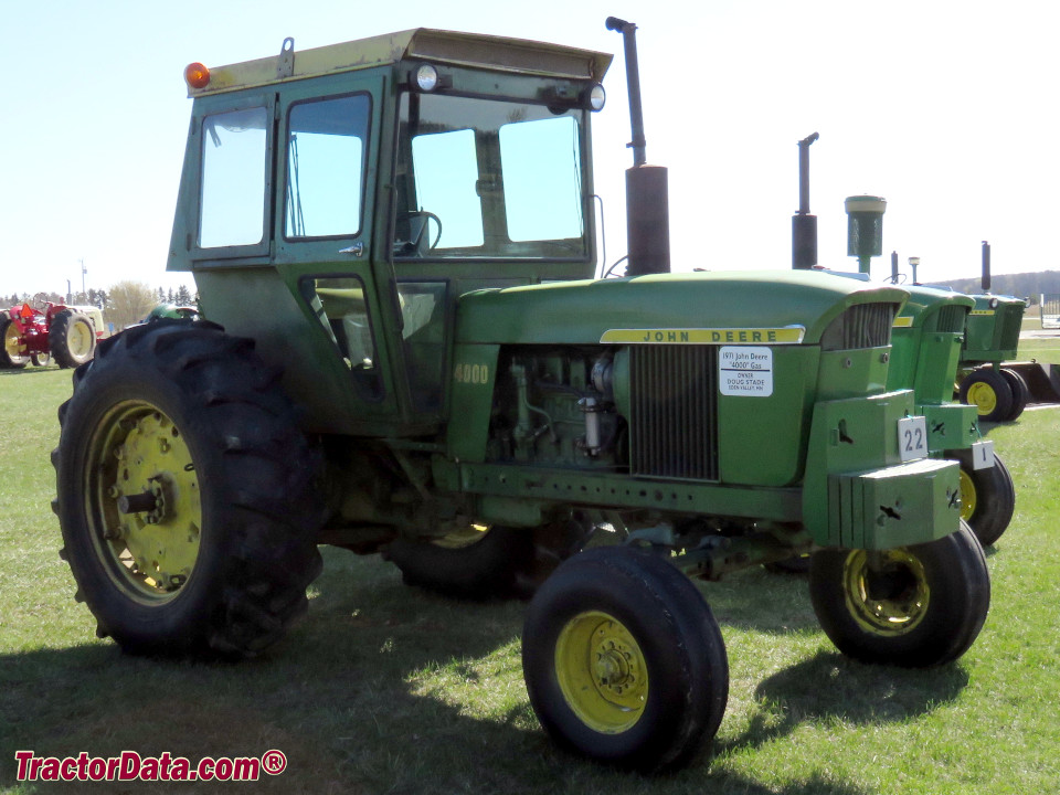 John Deere 4000 gas tractor with after-market cab.