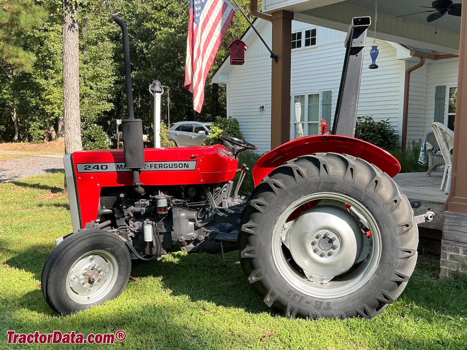 Massey Ferguson 240 utility tractor, left side.