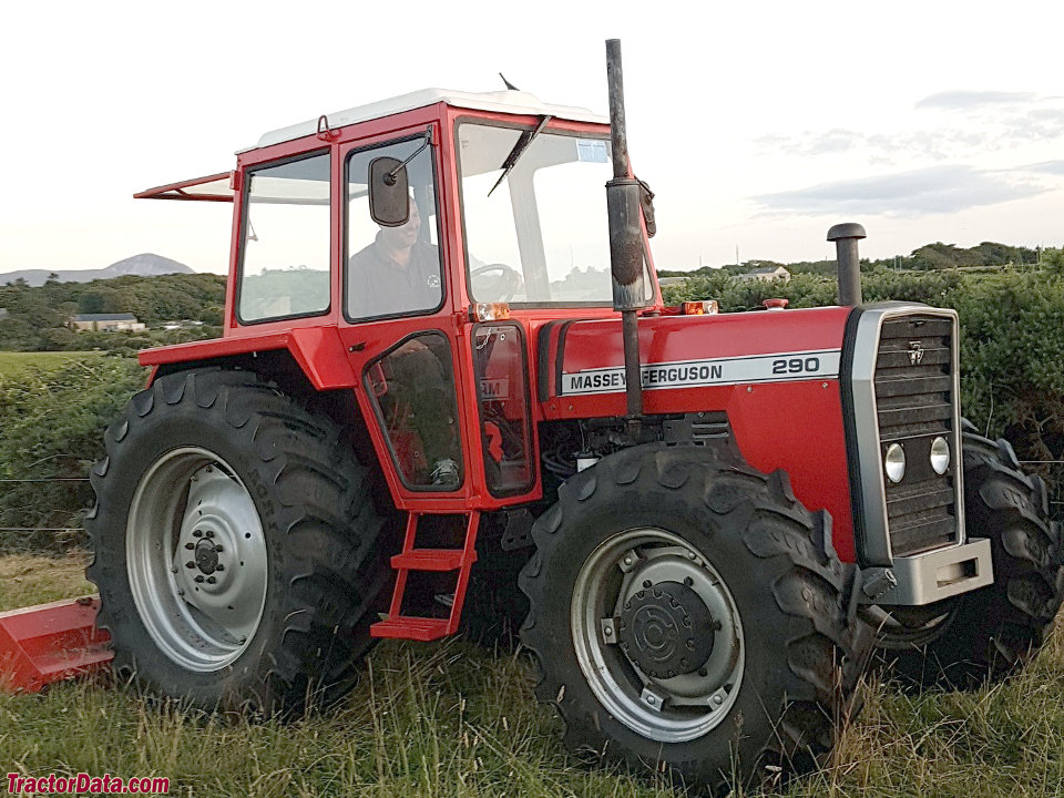 Massey Ferguson 290 with cab and four-wheel drive.