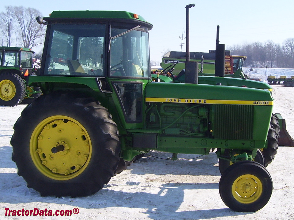 John Deere 4030 tractor with Sound-Gard cab.