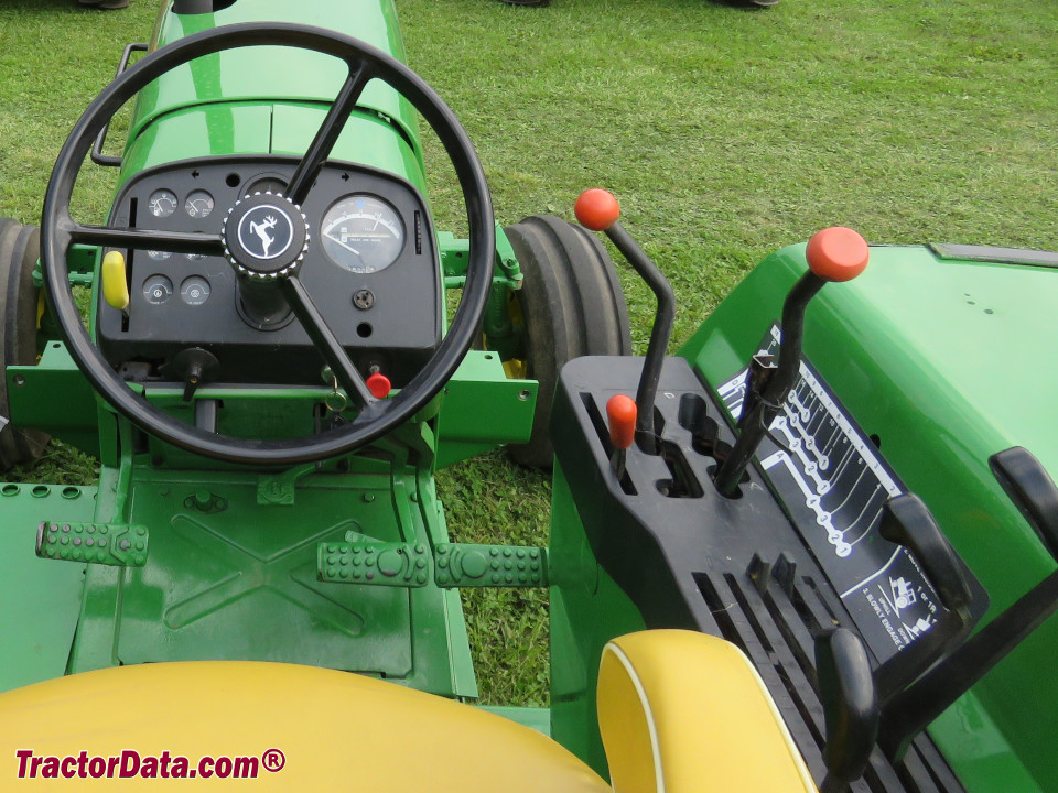 John Deere 4030 operator station and controls.