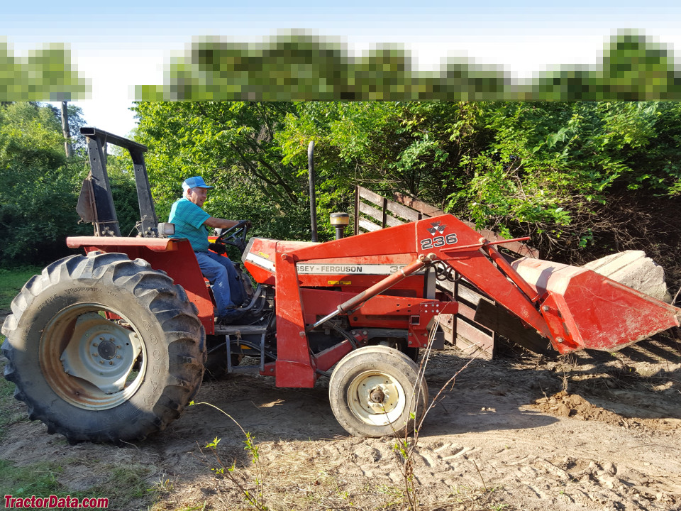 Massey-Ferguson 383 with model 236 front-end loader.