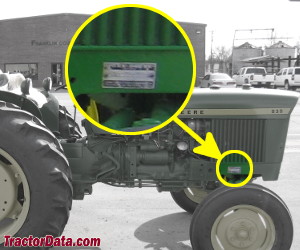 John Deere 830 serial number location