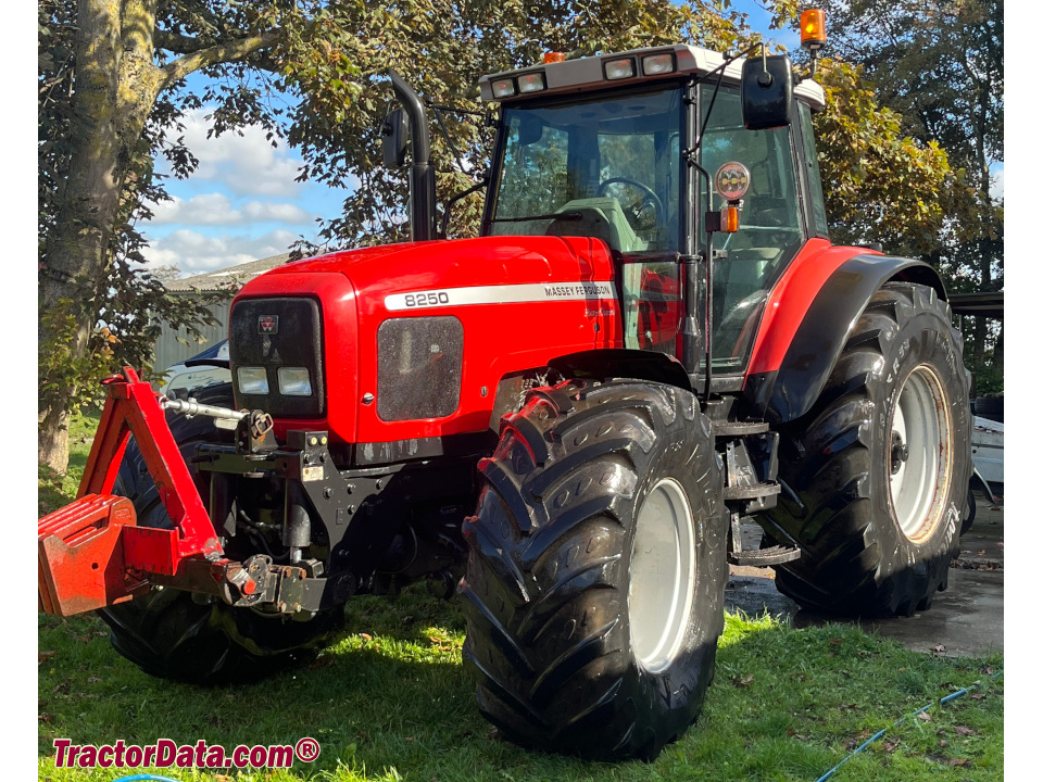 Massey Ferguson 8250 row-crop tractor.