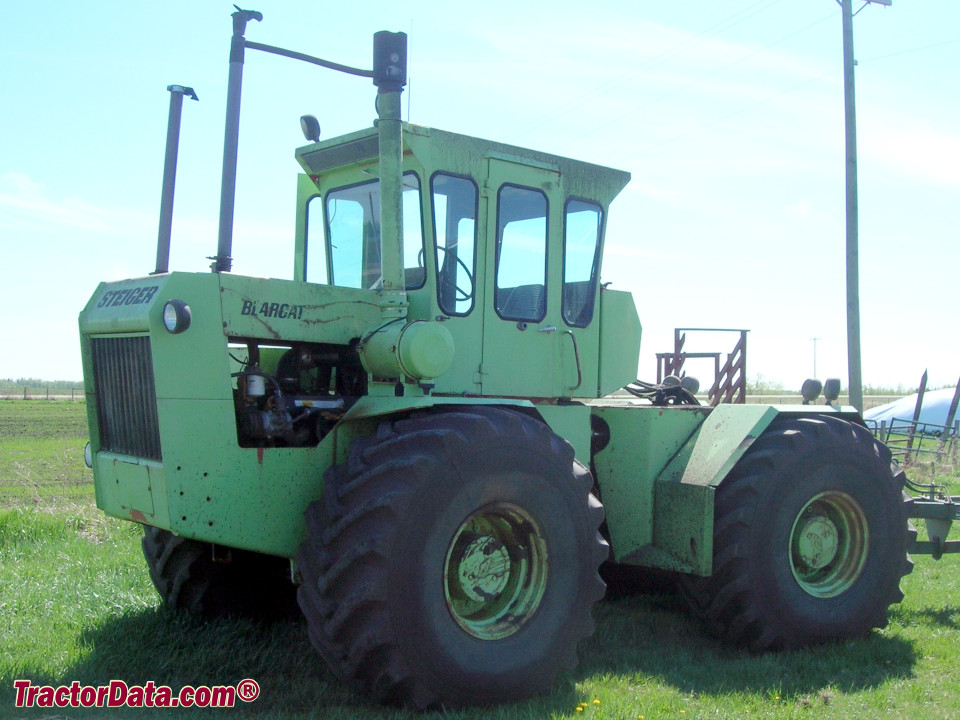 Steiger Bearcat four-wheel drive tractor, left side.
