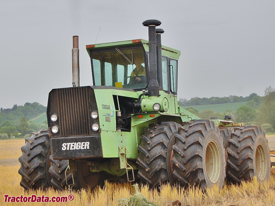 Steiger Cougar III ST-250 four-wheel drive tractor, front-left view.