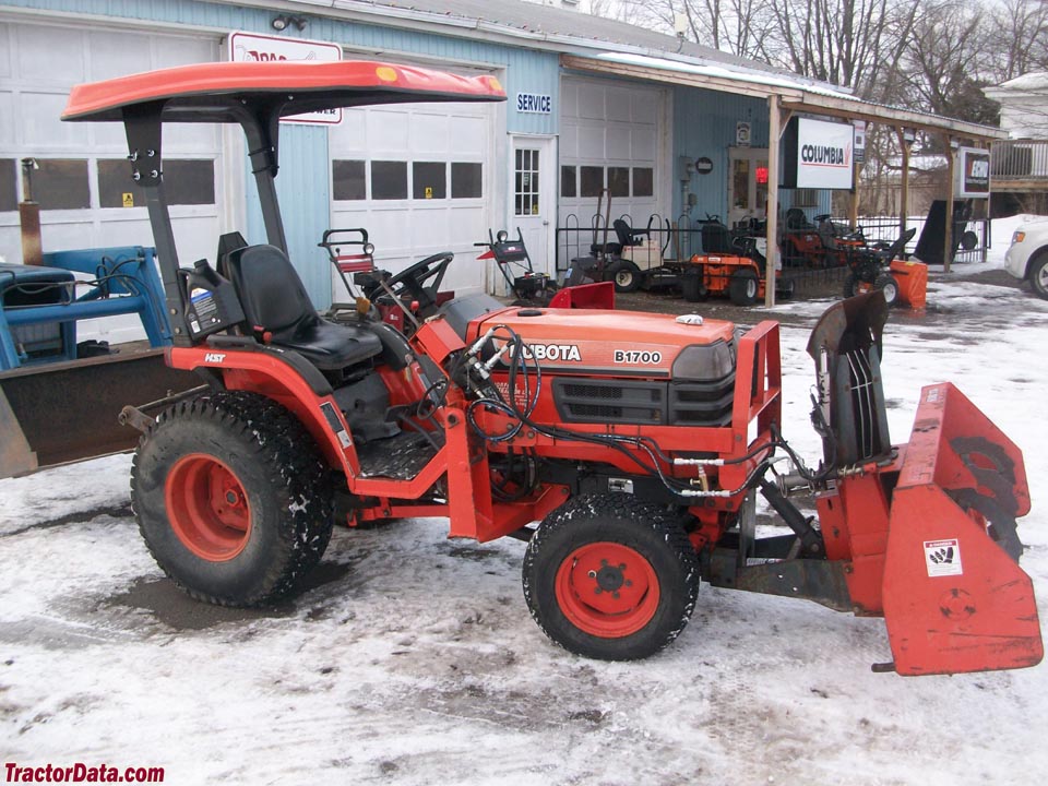 Kubota B1700 with front-mount snowblower.