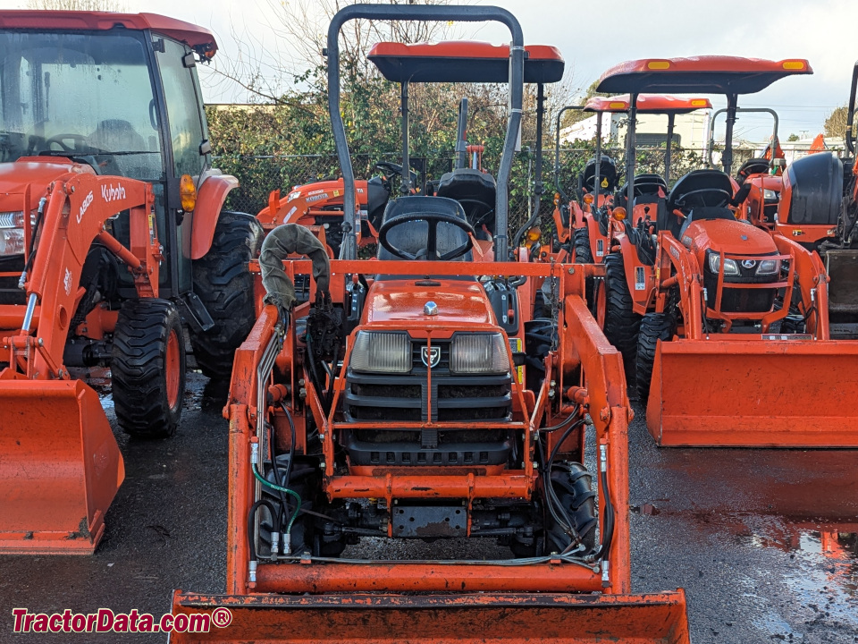 Kubota B2100 compact utility tractor with LA310 front-end loader.