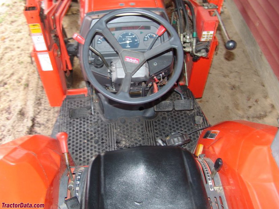 Kubota L3600GST operator station and controls.