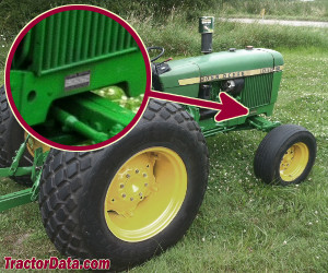 John Deere 1030 serial number location