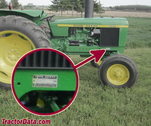 John Deere 1830 serial number location