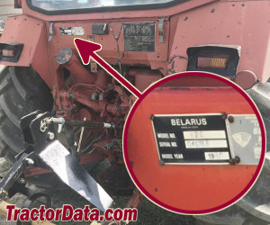 Belarus 820 serial number location