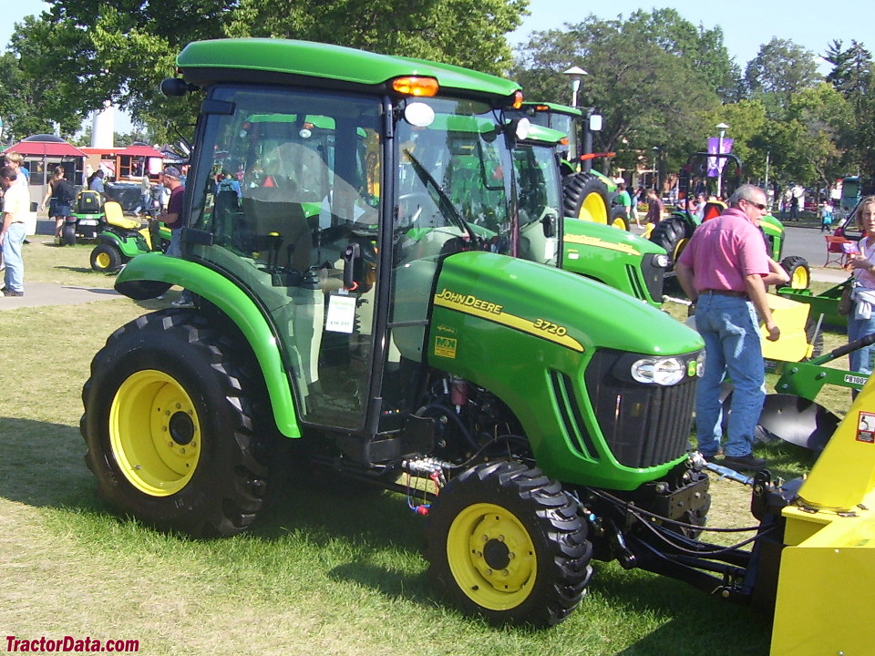 John Deere 3720 with cab, left side.