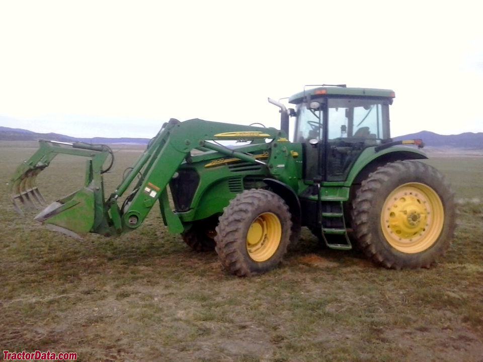 John Deere 7920 with front-end loader.