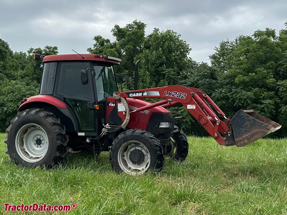 Case IH JX75 utility tractor with LX232 front-end loader.