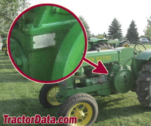 John Deere AR serial number location