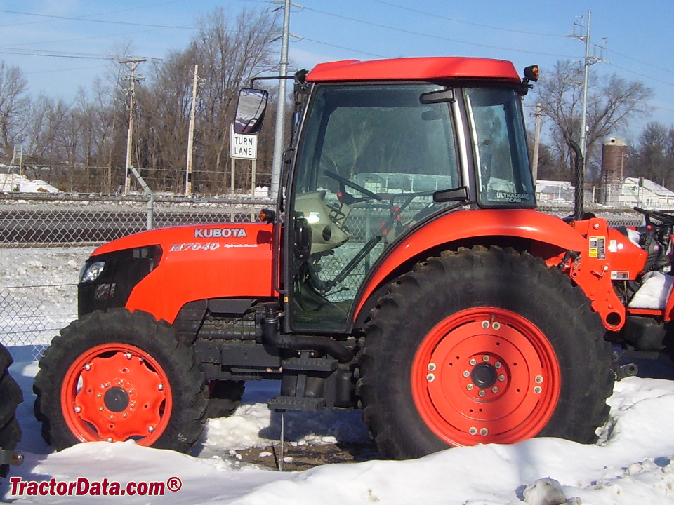 Kubota M7040 utility tractor, left side.